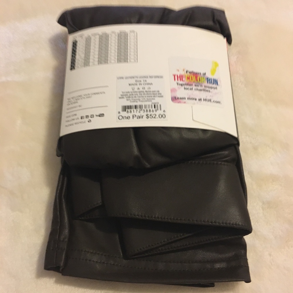 HUE PLUS Leatherette Legging brown 1X 16W 18W NWT - Picture 3 of 10